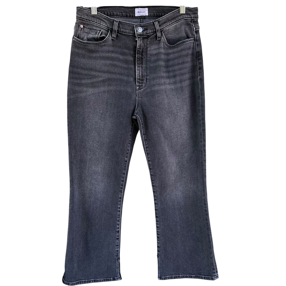 Hudson Blair High Rise Bootcut Crop Jeans Faded Black Size 31
